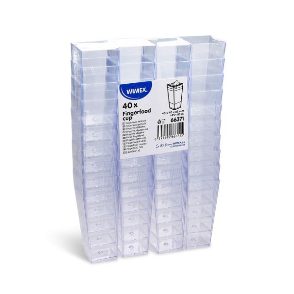 Fingerfood-Becher (PS) eckig glasklar 40 x 40 x 82 mm 85ml [40 St.]