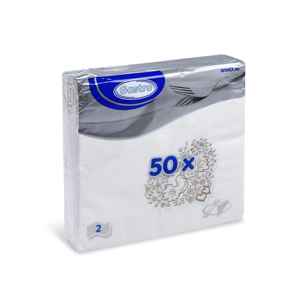 Serviette 2-lagig Hochzeit 33 x 33 cm [50 St.]