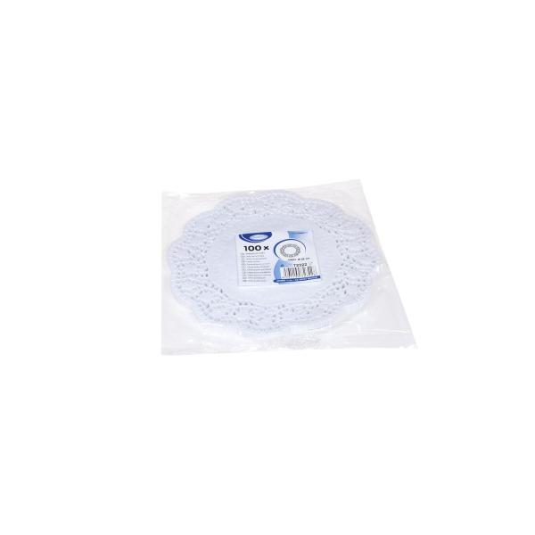 Deko-Tortenspitze (PAP) rund weiß Ø22cm [100 St.]