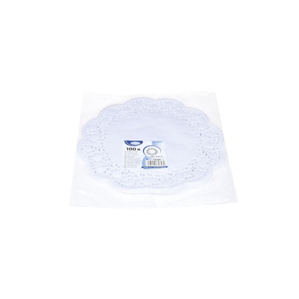 Deko-Tortenspitze (PAP) rund weiß Ø28cm [100 St.]