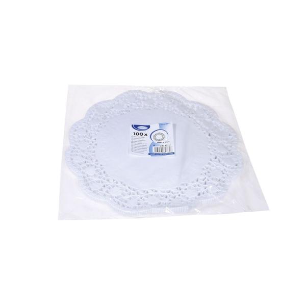 Deko-Tortenspitze (PAP) rund weiß Ø32cm [100 St.]