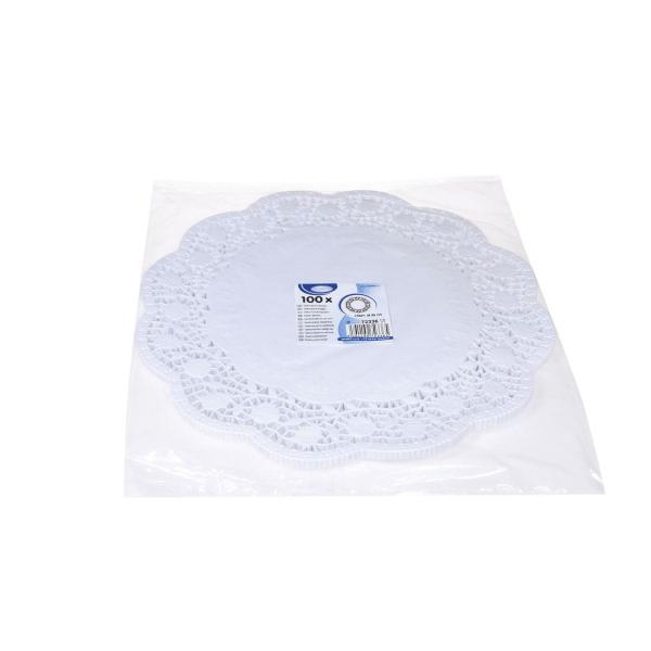 Deko-Tortenspitze (PAP) rund weiß Ø36cm [100 St.]