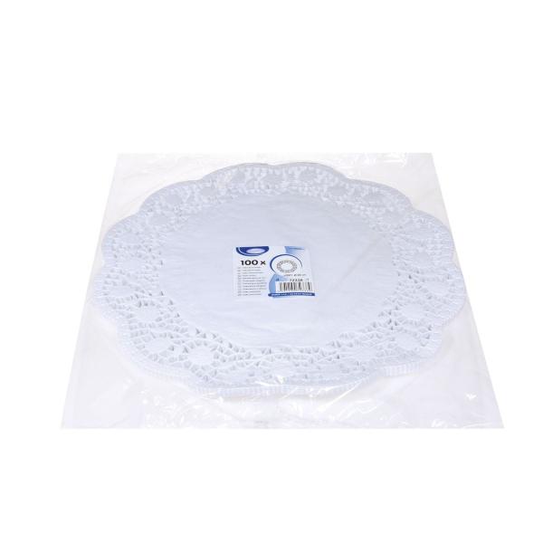 Deko-Tortenspitze (PAP) rund weiß Ø38cm [100 St.]