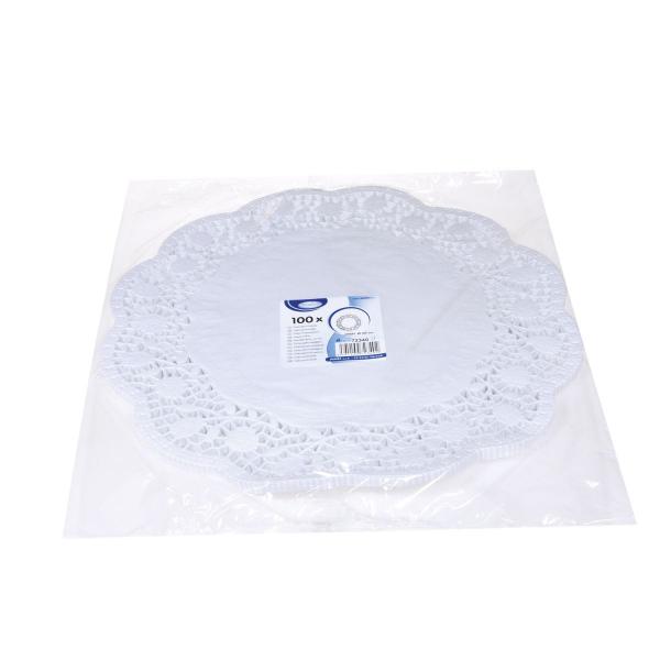 Deko-Tortenspitze (PAP) rund weiß Ø40cm [100 St.]