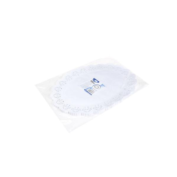 Deko-Spitze (PAP) oval weiß 36 x 28 cm [100 St.]