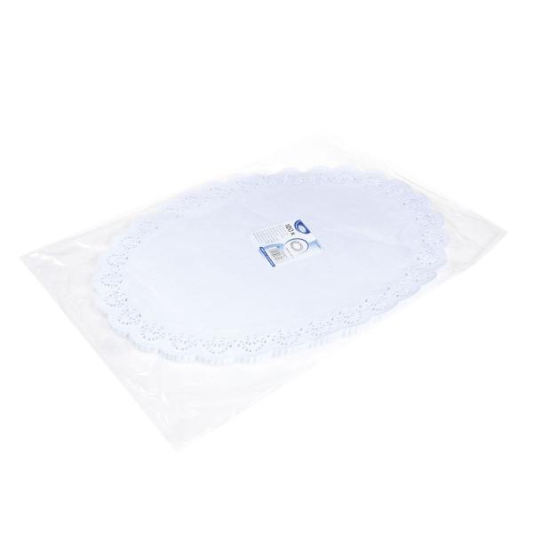 Deko-Spitze (PAP) oval weiß 50 x 37 cm [100 St.]