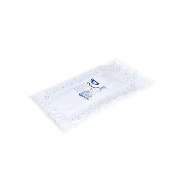 Deko-Tortenspitze (PAP) eckig weiß 30 x 18 cm [100 St.]
