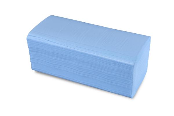Papierhandtücher 2-lagig, V-Falz, blau