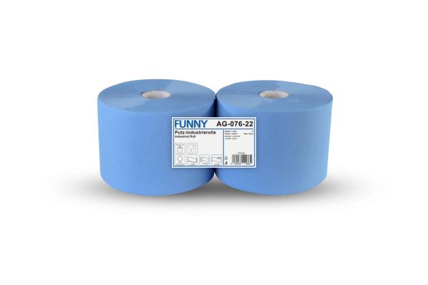 Industrierolle 22 cm, 2-lagig, blau