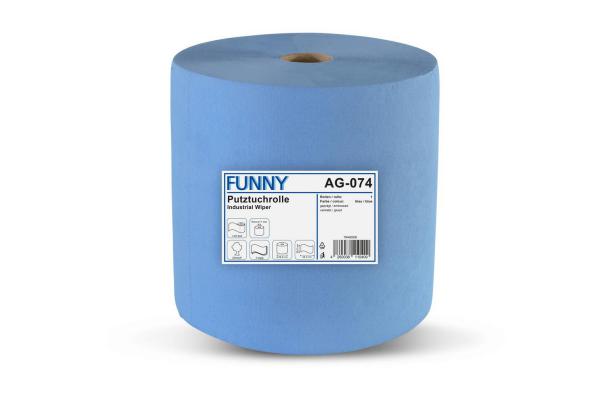 Industriepapierrollen 36 cm, 3-lagig, 1.000 Blatt, blau