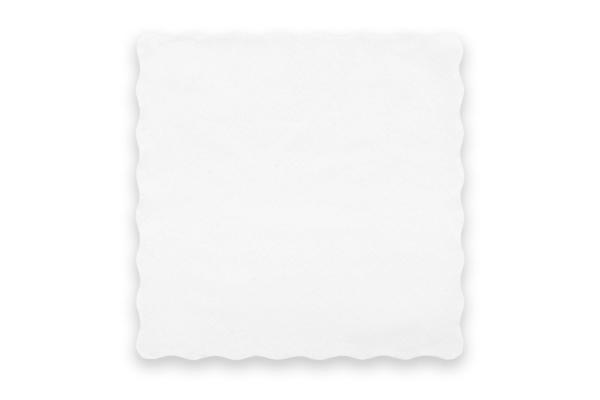 Piccoloservietten 17x17 cm, 1-lagig, weiß, gezackter Rand