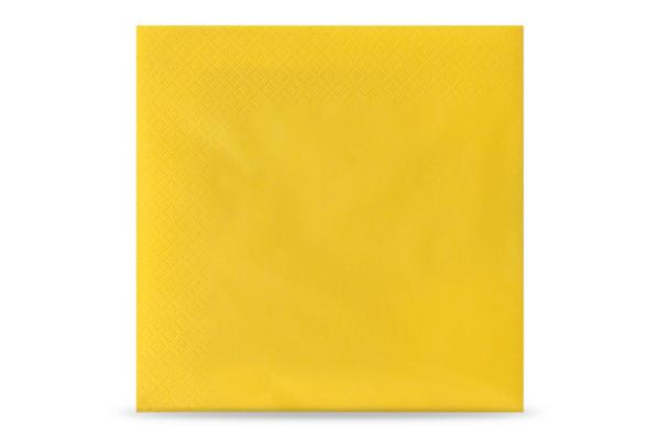 Servietten, 3-lagig, 33 x 33 cm, 1/4-Falz, gelb