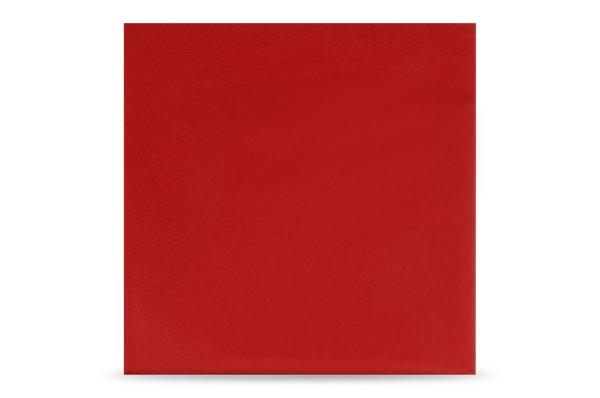 Tafelserviette farbig, 3-lagig, 40 x 40 cm, 1/4-Falz, rot