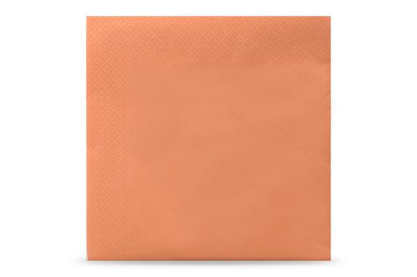 Tafelserviette farbig, 3-lagig, 40 x 40 cm, 1/4-Falz, apricot
