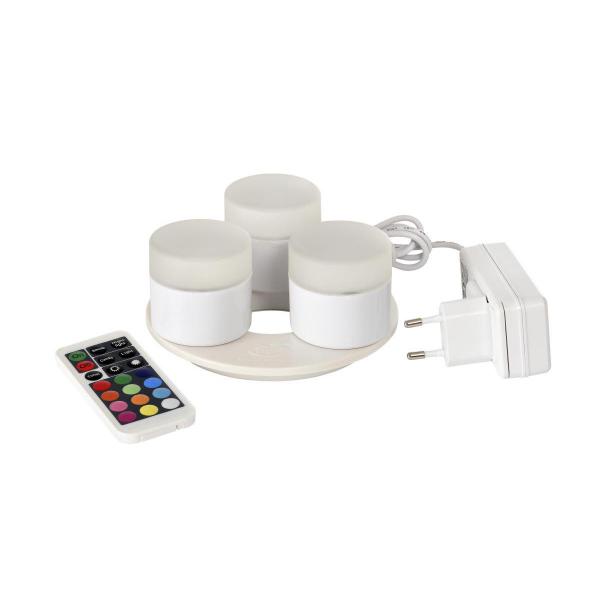 LED Mini Lamp, wiederaufladbar, 3er Set 48 x Ø 50 mm 13 Std. Weiß, 1 Stk/Krt (1 x 1 Stk)
