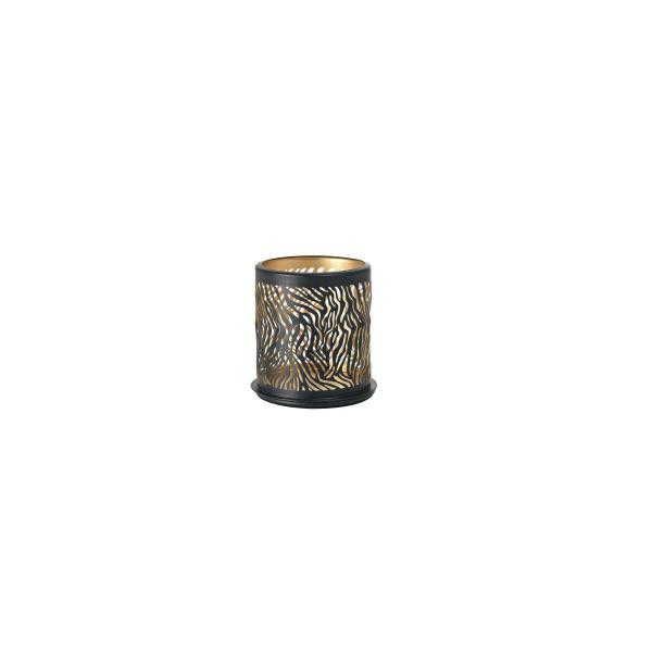 Kerzenhalter Safari Zebra 75 x Ø 75 mm Schwarz, 8 Stk/Krt (8 x 1 Stk)