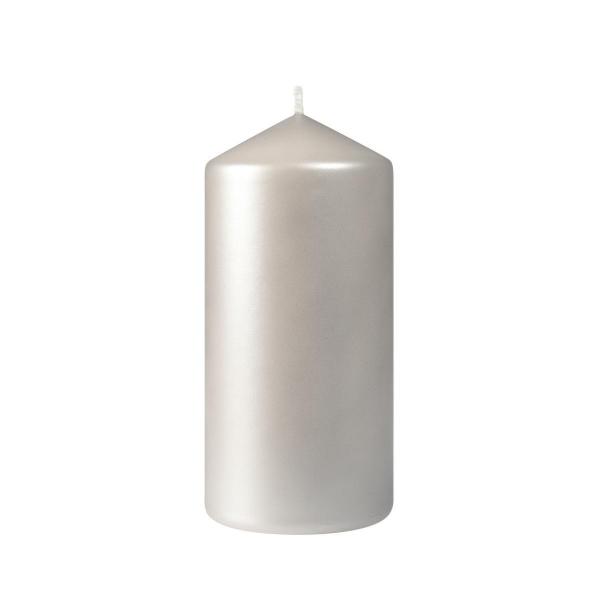 Stumpenkerze matt 150 x Ø 70 mm 50 Std. Silber, 12 Stk/Krt (2 x 6 Stk)