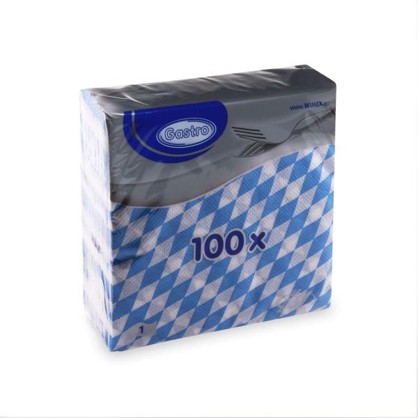 Serviette 1-lagig Bayern blau 33 x 33 cm [100 St.]
