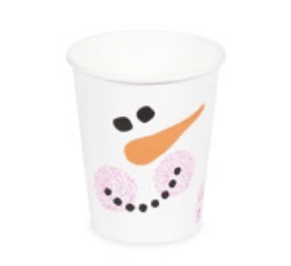 Pappbecher Schneemann &Oslash;80mm 280ml `M: 0,2L/8oz` [50 St.]