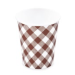 Pappbecher Karo Ø80mm 280ml `M: 0,2L/8oz` [10 St.]