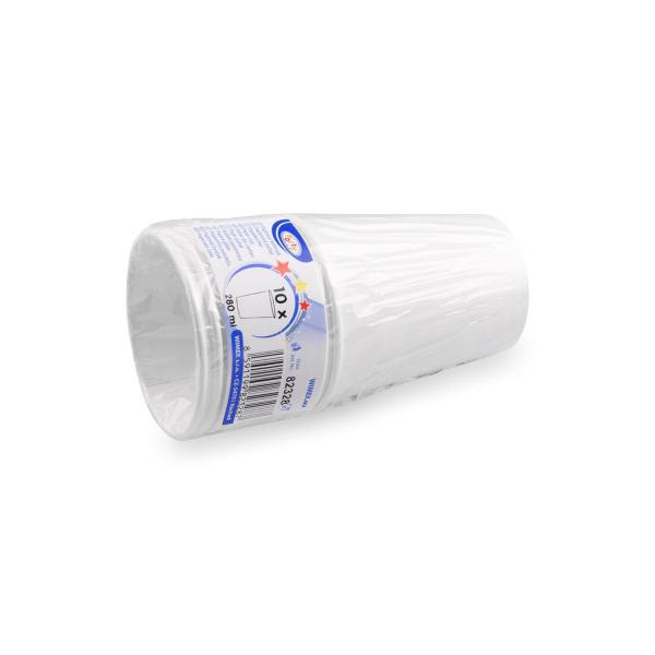 Pappbecher weiß Ø80mm 280ml `M: 0,2L/8oz` [10 St.]