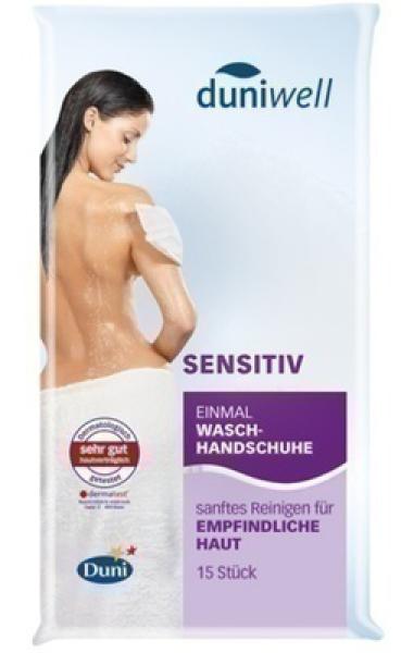 DUNI Duniwell Einmal-Waschhandschuh, senisitiv, 15er