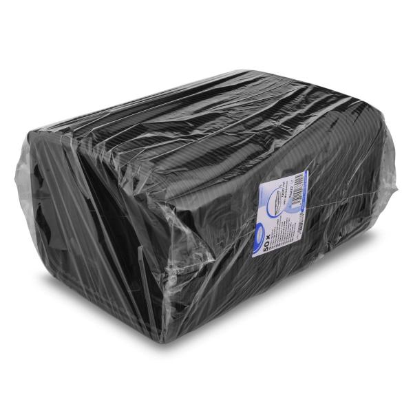 Mikrowellenschale (PP) 2-geteilt schwarz `L` 250 x 185 x 40 mm 1100ml [50 St.]