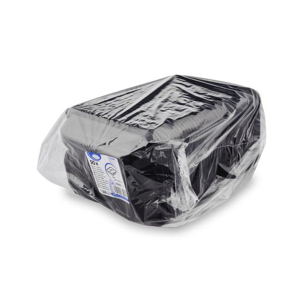Menü-Schale (PP) 3-geteilt schwarz 227 x 178 x 50 mm [50 St.]