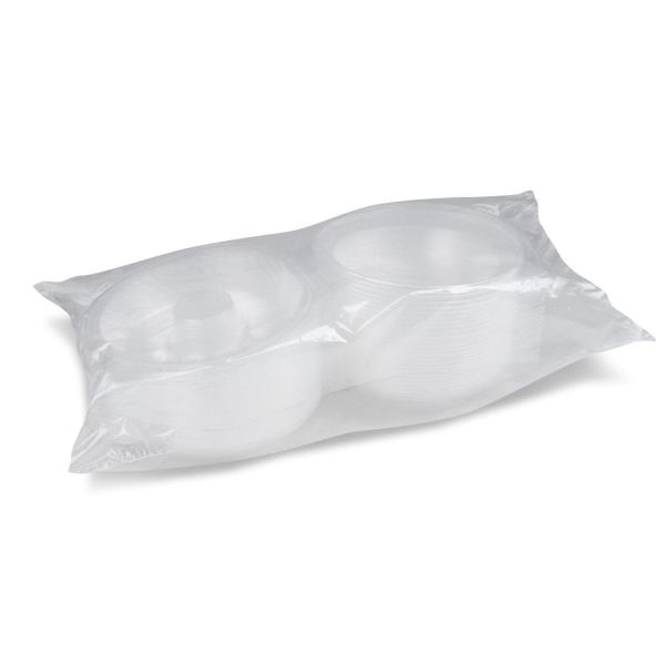 Salatschale (PP) mit Dipfach im Domdeckel klar 1600ml [25 St.]