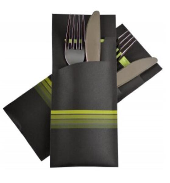 Serviettentaschen Stripe Lime - 520 Stück