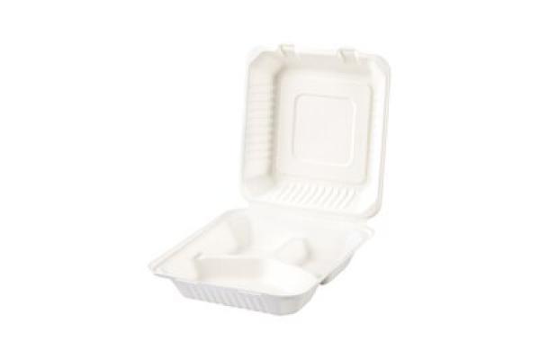 Zuckerrohr Menübox 3-teilig  23 x 23cm
