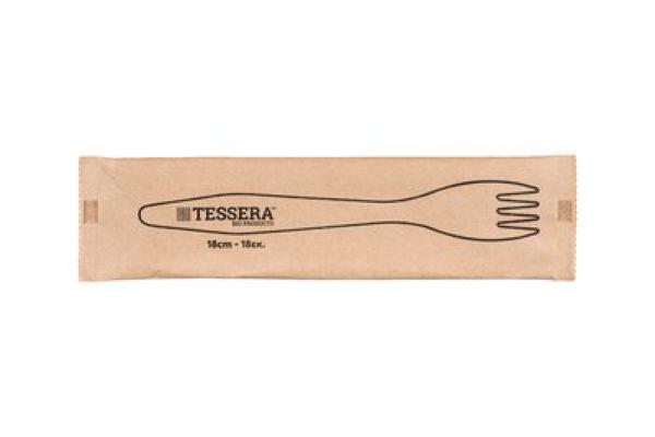Holz-Gabeln einzeln verpackt, 18 cm 
