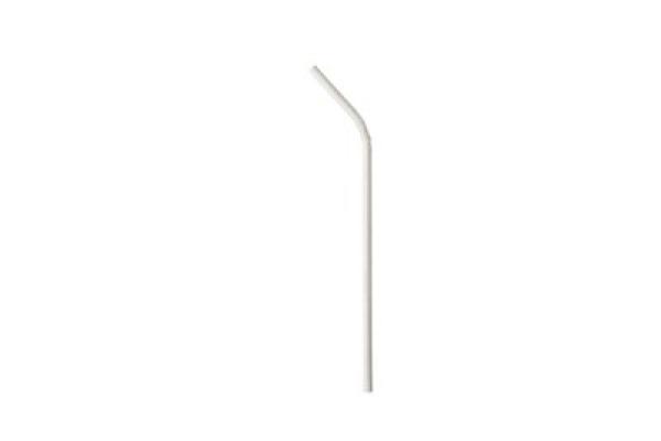 Papier Trinkhalme weiß flexibel - biegbar 21 cm 