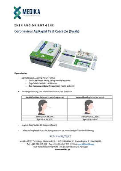 Coronavirus Ag Rapid Test Cassette (Swab) - 20 Sets