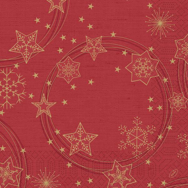 Tissue-Serviette 40 x 40 cm Star Shine Red 3-lagig, 1000 Stk/Krt (4 x 250 Stk)