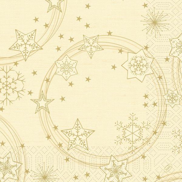 Tissue-Serviette 40 x 40 cm Star Shine Cream 3-lagig, 1000 Stk/Krt (4 x 250 Stk)