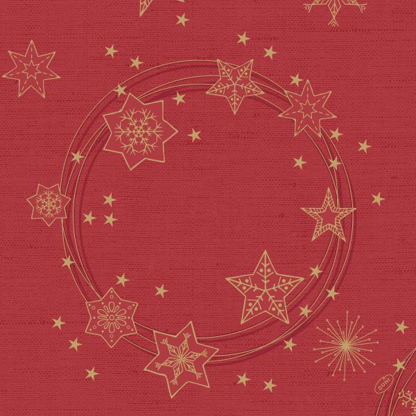 Dunilin®-Serviette 40 x 40 cm Star Shine Red, 225 Stk/Krt (5 x 45 Stk)