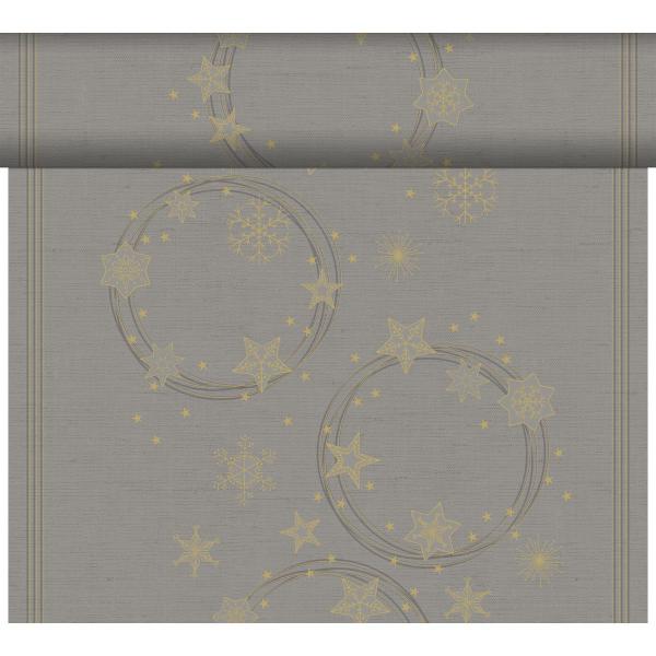 Dunicel® Tête-à-Tête-Tischläufer 0,4 x 24 m Star Shine Granite Grey, 4 Stk/Krt (4 x 1 Stk)