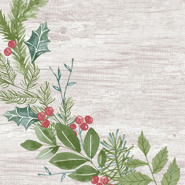 Dunisoft®-Serviette 40 x 40 cm Winter Greenery, 360 Stk/Krt (6 x 60 Stk)