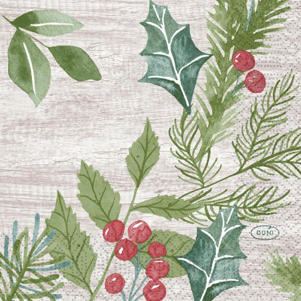 Tissue-Serviette 24 x 24 cm Winter Greenery 3-lagig, 1000 Stk/Krt (20 x 50 Stk)