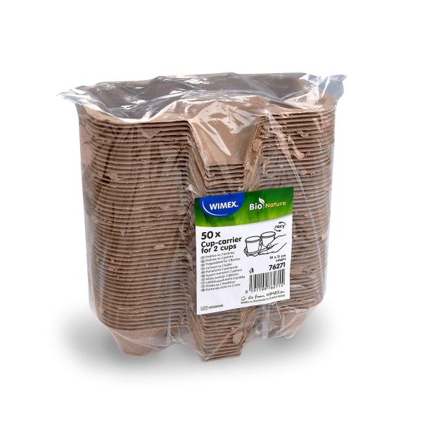 Tragetablett (PAP FSC Recycled) für 2 Becher 19 x 11 cm [50 St.]