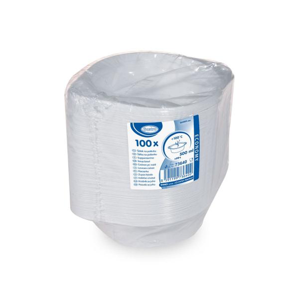 Suppenterrine (PP) ECONOMY mit Ohren weiß 500ml [100 St.]