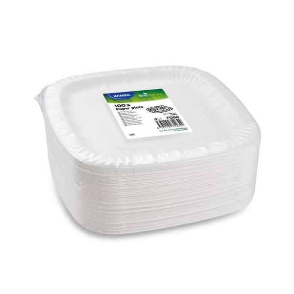 Pappteller quadratisch weiß 24 x 24 cm [100 St.]