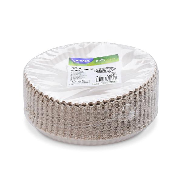 Pappteller (FSC Mix) tief weiß Ø22cm [50 St.]