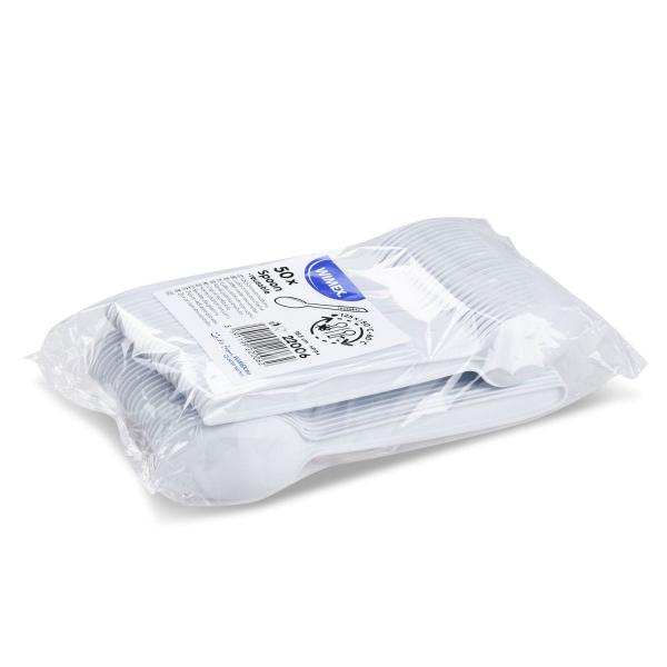 Löffel (PP) wiederverwendbar weiß 18,5cm [50 St.]