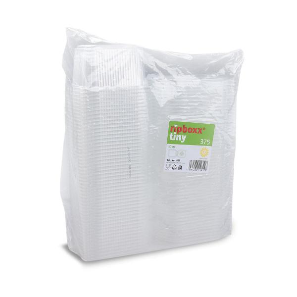 Feinkostbecher (PP) Ripboxx Tiny mit Deckel klar 375ml [50 St.]