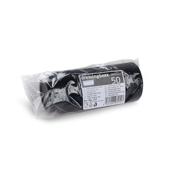 Dressingbecher (PP) Dressingboxx schwarz Ø70mm 50ml [50 St.]