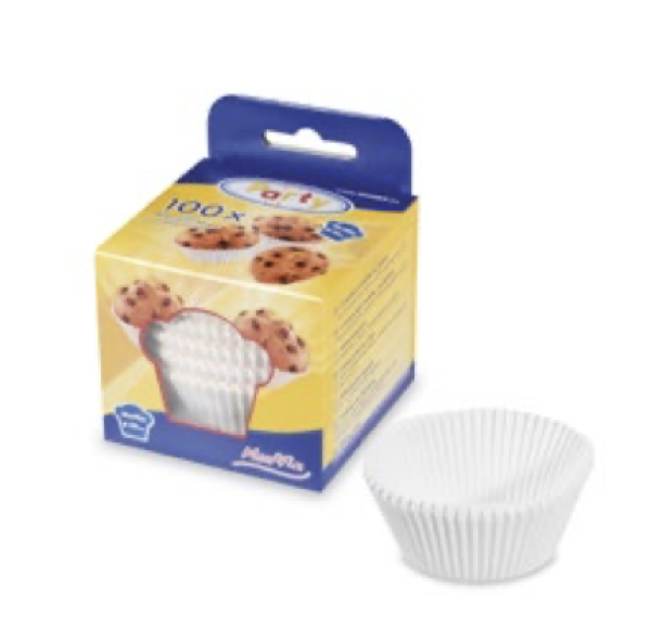 Gebäckkapsel (PAP) weiß Ø50 x 30 mm [100 St.]