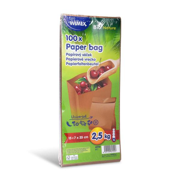 Papierfaltenbeutel (FSC Mix) braun 15+7 x 35 cm `2,5kg` [100 St.]