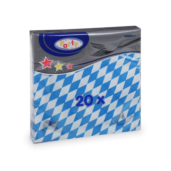 Serviette 3-lagig Bayern blau 33 x 33 cm [20 St.]